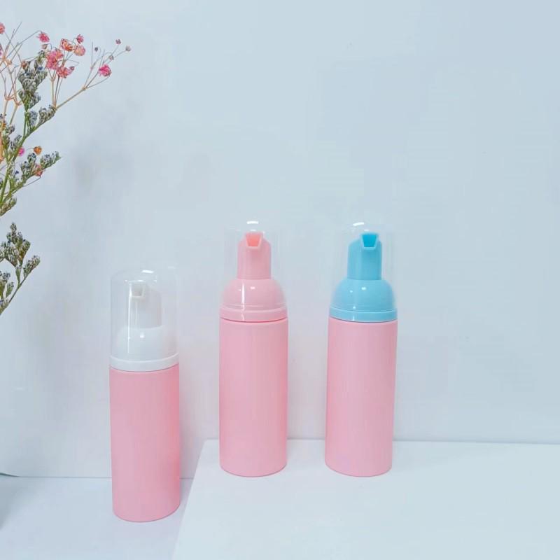 30ml Frosted Pink Foaming Facial Cleanser & Eyelash Mousse Bottle, 60ml Hand Sanitizer Foam Bottle Set