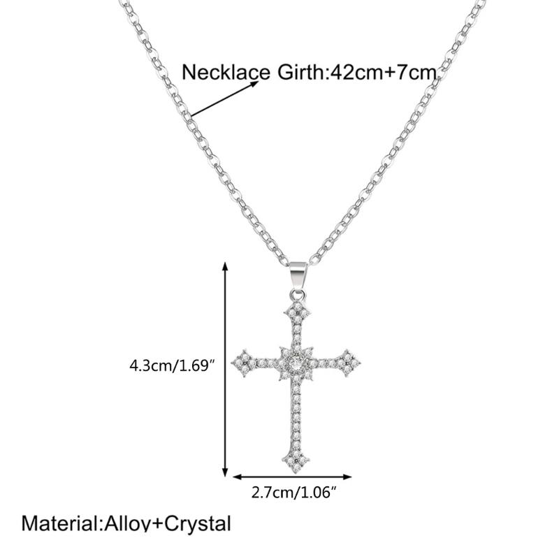 European and American Street Zircon Cross-shape Clavicle Chain Necklace Girls Light Luxury Women Niche Simple Necklace