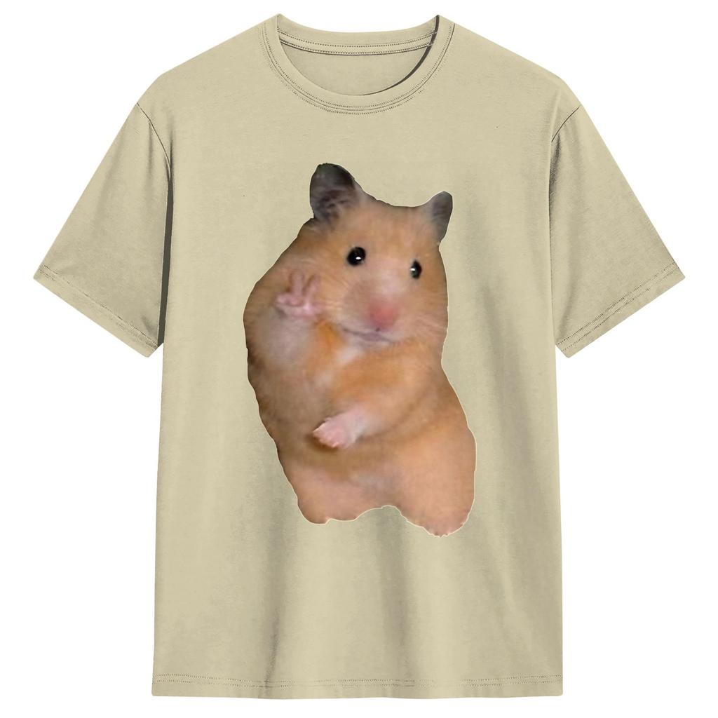 Cute Hamster Meme 100 Cotton T Shirt For Unisex Beach Streetwear Tshirts O Neck Harajuku Tee Shirt Plus Size Pattern Clothing