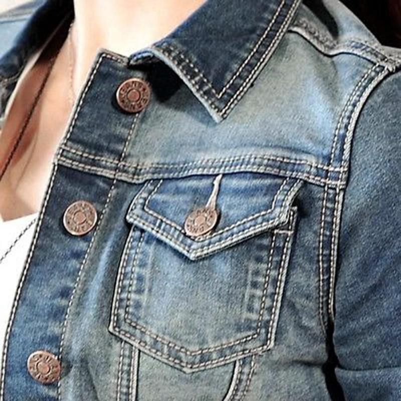 Fashion Women Denim Jacket Cropped 