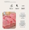 Princess Lace Ruffle Bed Skirt Set (3-4 Piece) - Pure Color Duvet Cover and Sheet.