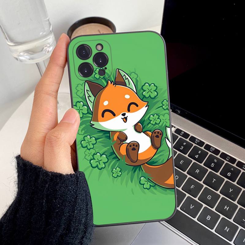 Cartoon Animal Fox Phone Case For iPhone 14 11 12 13 Mini Pro XS Max Cover 6 7 8 Plus X XR SE 2020 Funda Shell