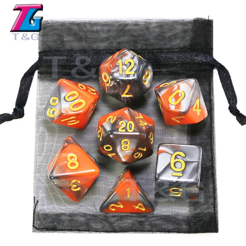 Dice DND Game Dice Role Dice Mixing Colours Dice Collection With Pouch 9 Different Styles Available For Lightweight Toys DND RPG TRPG Games