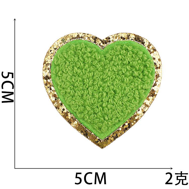 Hot-Selling Color Love Towel Embroidery Cloth Sticker Grit Embroidery Cloth Sticker Heart Patch Sticker Chenier Lightning Embroidery Chapter