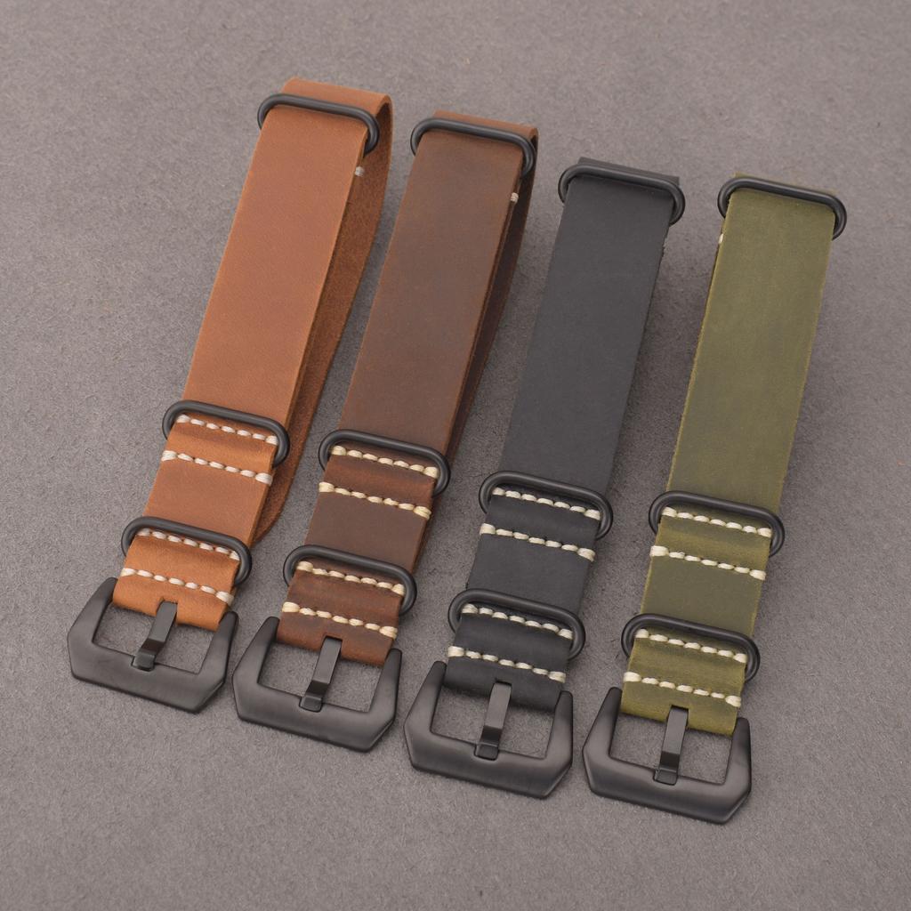 Heqi Italian Crazy Horse Leather Watch Straps Leather Genuine Strap 22mm Watch Band Manufacturer