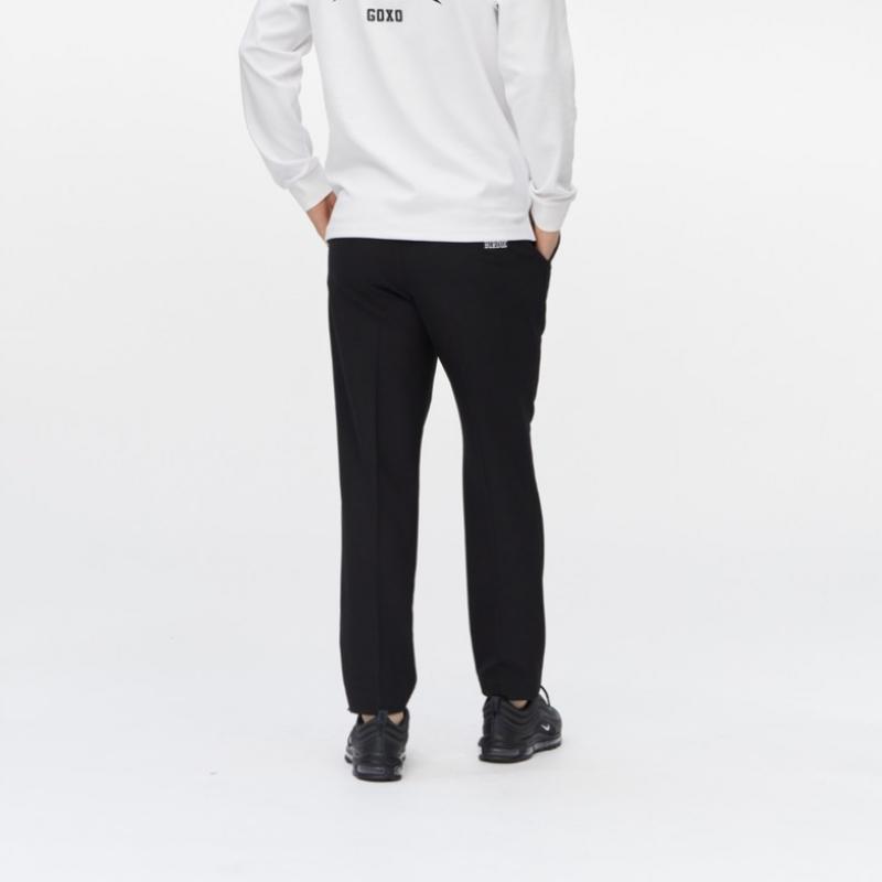 GOXO Tapered Fit Pintuck Pants Black Give Me Buddy