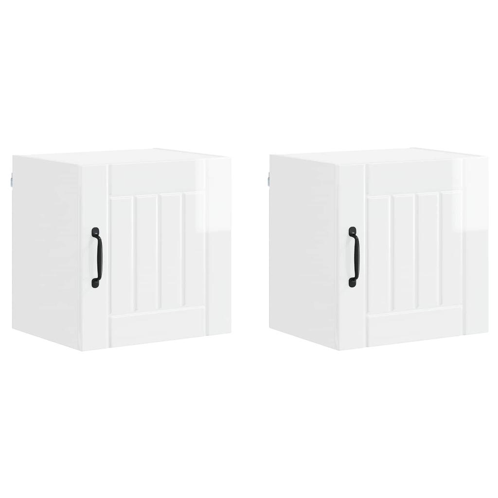 Wall Cabinet LUCCA 2 pcs High Gloss White 40 x 31 x 40 cm