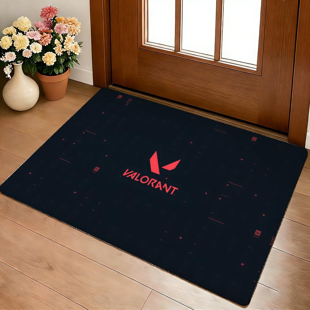 Game V-ValorantS Cool Floor Mat Cozy Flannel Soft Thick Non-Slip Mat For Living Room Bedroom Kitchen Decor Rugs