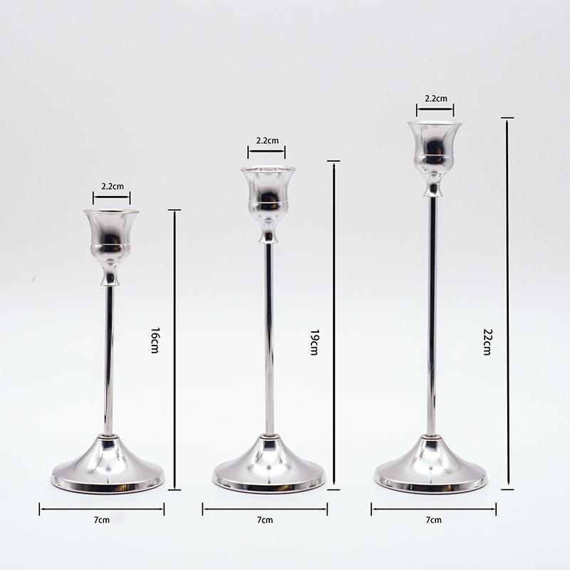 Vintage And Elegant Aluminum Tabletop Candlesticks Suitable For Valentine'S Day And Wedding Decorations