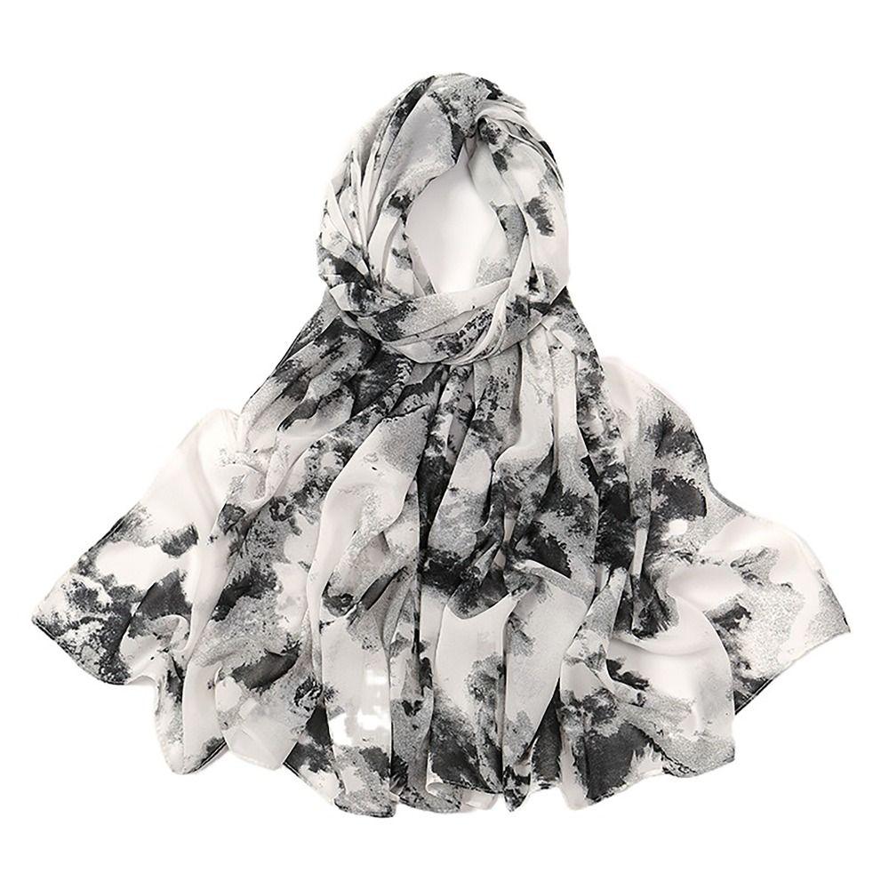 Skin-friendly Long Shawl Chiffon Printing Pashmina Light Luxury Wrap Hijab  for Woman