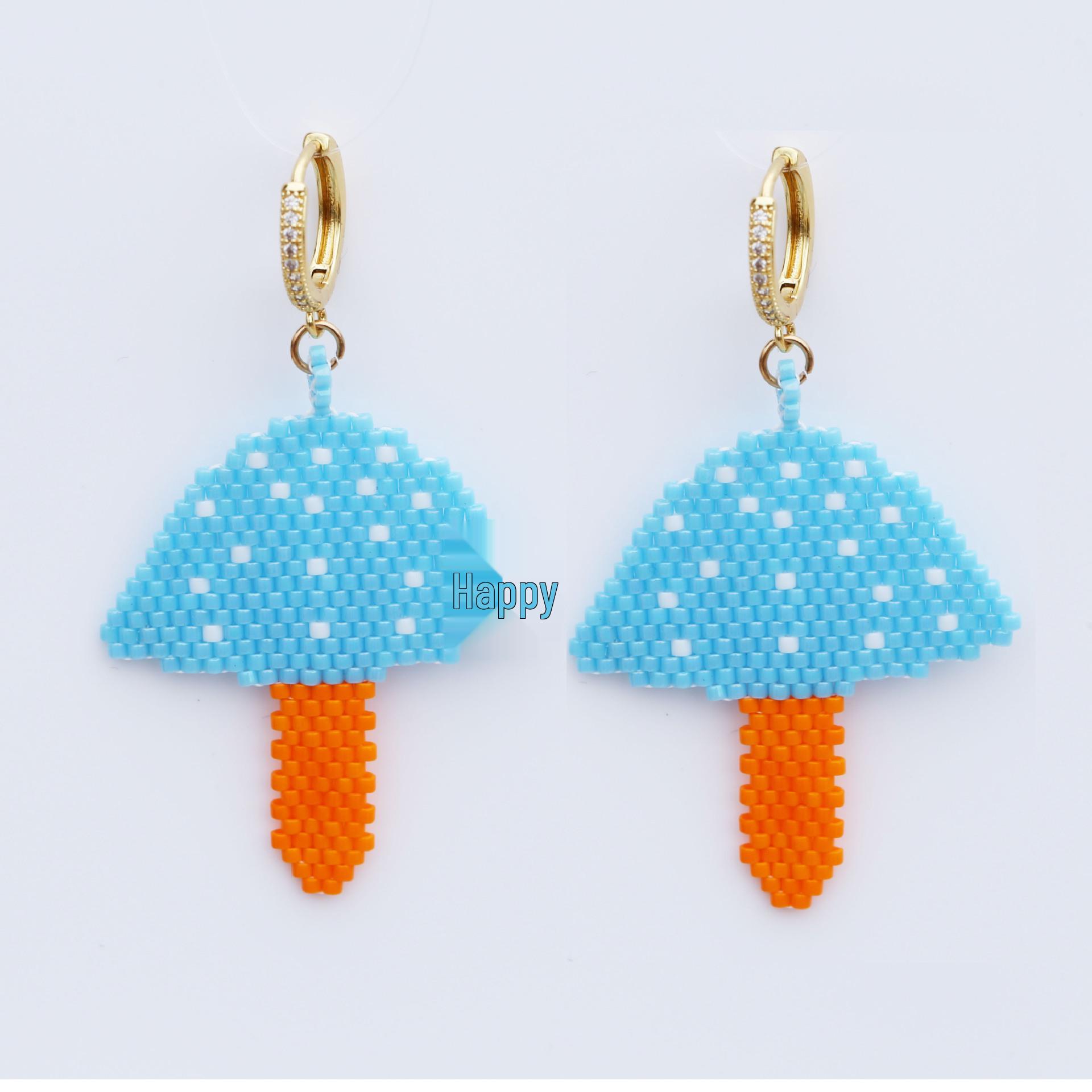 Креативные модные рождественские серьги из бисера - Женские нишевые дизайнерские украшения синий