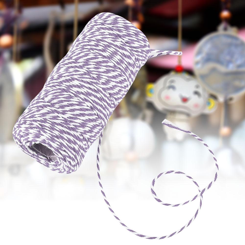 100m Double Color Cotton Thread Twine String Decoration(red White)
