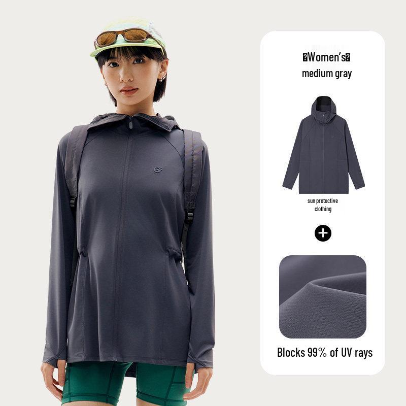 

Tantuo Women s Lightweight UPF100+ Sun Protection Mid-Length Jacket - Breathable, Cooling, Anti-UV Ice Silk. XL сірий колір