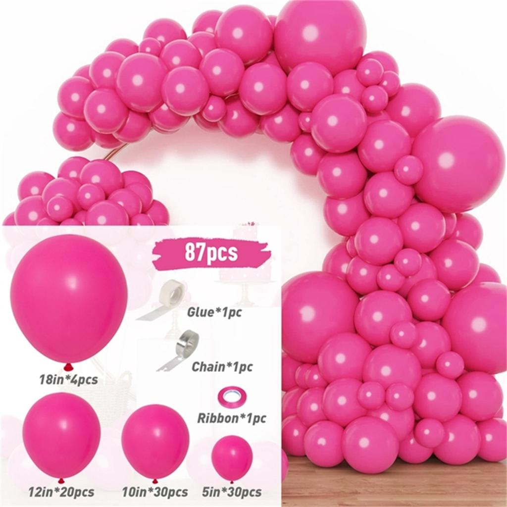 87pcs Solid Color Latex Balloon Chain Foil Balloons Birthday Party Decoration Boy or Girl Arch Weddings Decoration Baby Shower