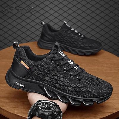 Breathable Flying Woven Sneakers 2023 New Men's Casual Sole Fishscale Men's Shoes Trend Fashion Light Shoes