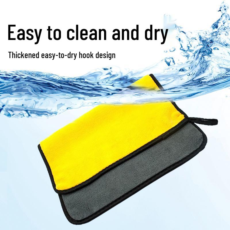 Dual-Color Coral Fleece Microfiber Car Wash & Drying Towel: Absorbent, Lint-Free