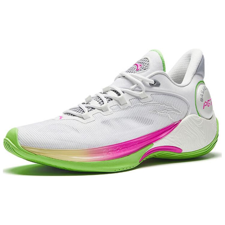 Anta Speed Battle 6 Comfortable Versatile Non-Slip Durable Mid-Top Basketball Shoes Men Sneaker White Green Pink 112511601-4