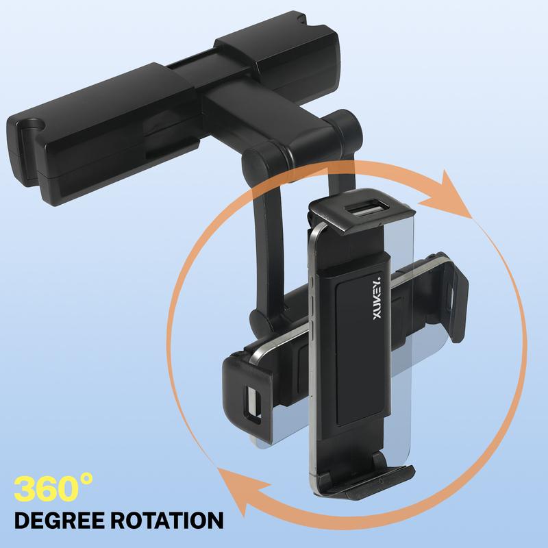 3-9.7 Inch Adjustable Car Rear Pillow Headrest Tablet Phone Mount Bracket for IPad Mini and Cell Phones Automobile Holder Stand