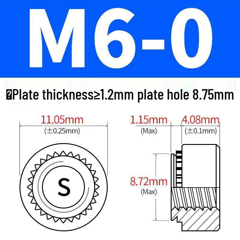 Verzinkte selbstsichernde Muttern, unverlierbare Muttern M3-M12, Einbaumuttern und Einpressmuttern