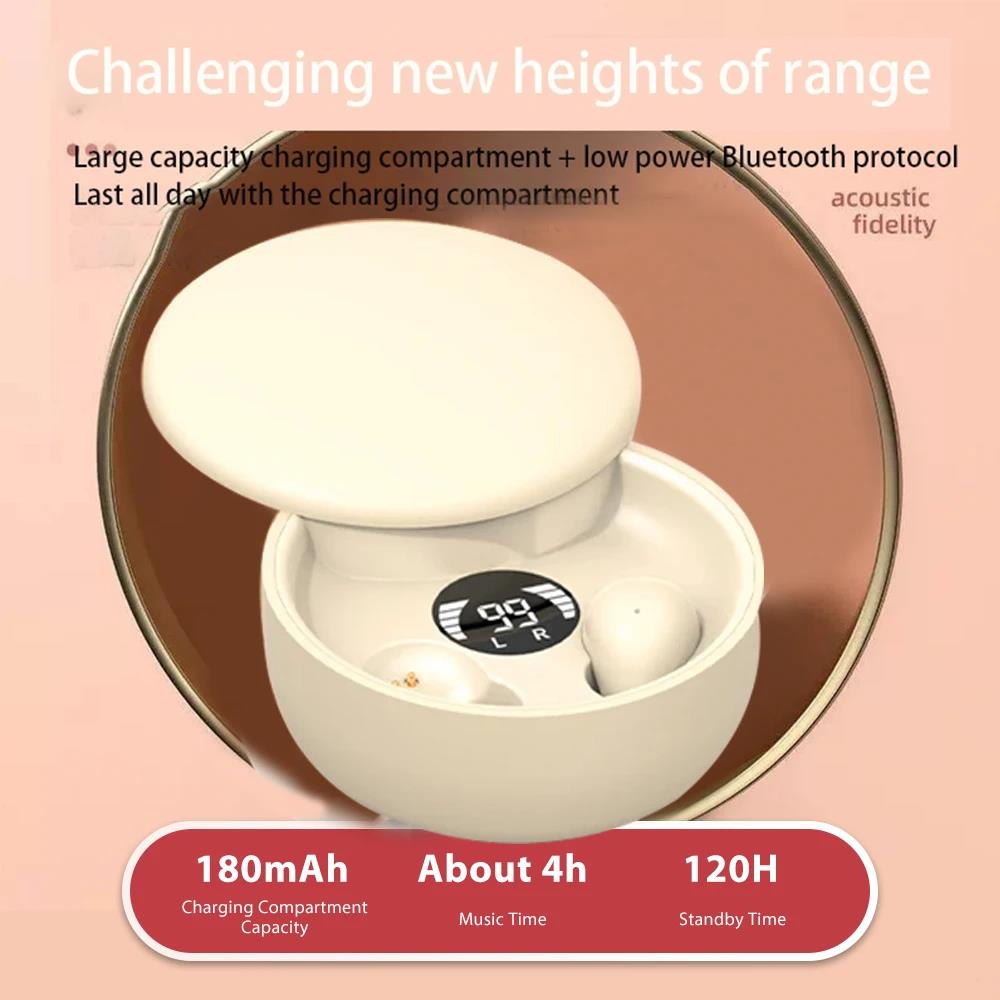 Mini Invisible Earbuds Sleep Headphones Bluetooth 5.4 Earphones TWS Wireless HIFI Stereo Noise Reduction Waterproof Heasets