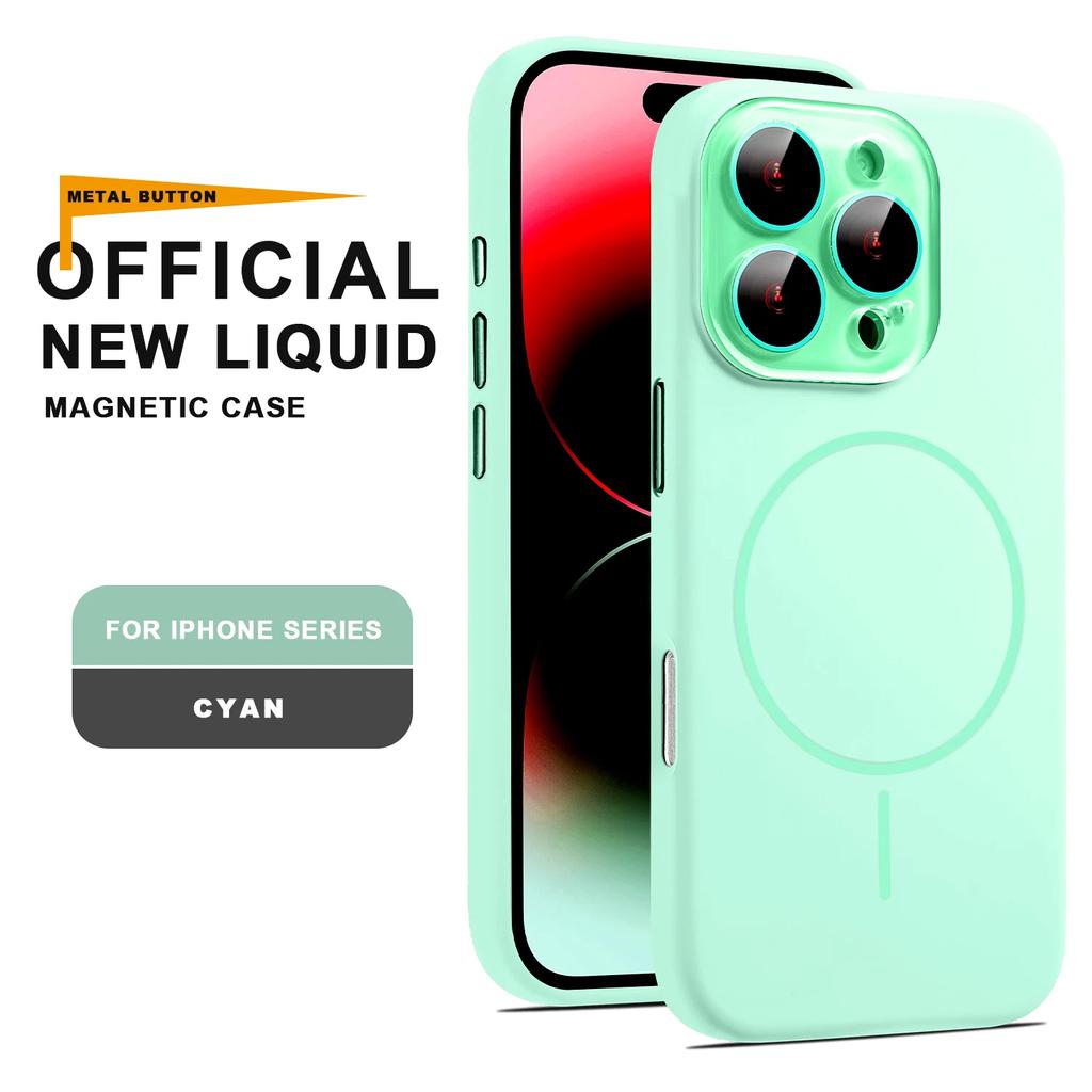 Official Liquid Silicone Magnetic Phone Case For iPhone 16 15 14 13 12 11 Pro Max Plus SE For Magsafe Charge Protector Cover