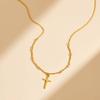 Vintage Jesus Cross Pendant Necklace for Women,Gold Plated Prayer Necklaces,Stainless Steel Jewelry Lucky Gift