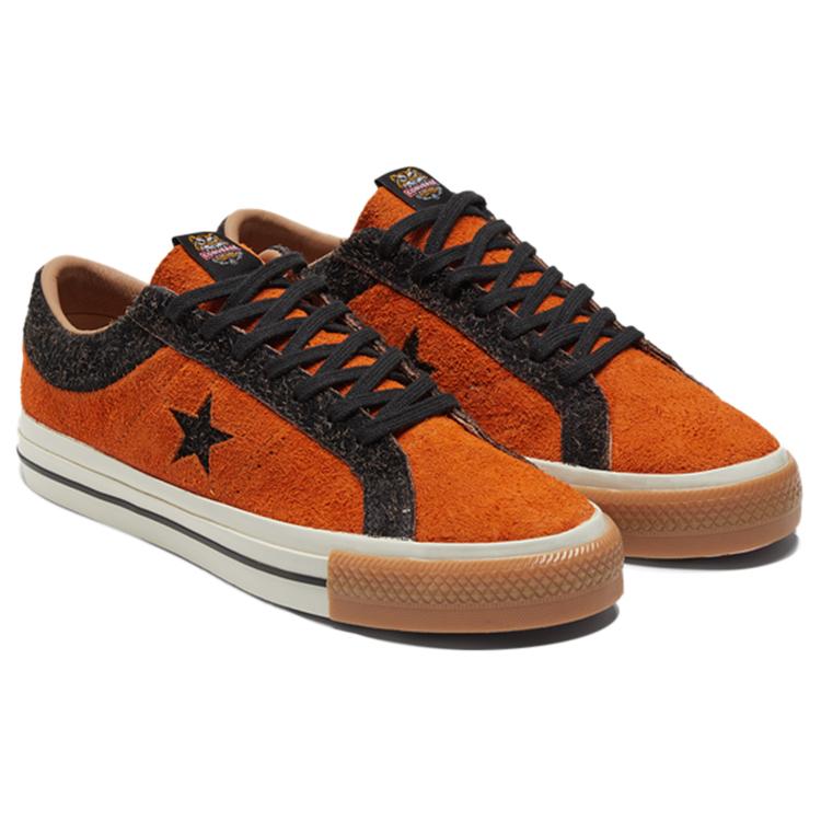 Converse One Star Retro Casual Skate Shoes Orange New Year Series Unisex 173200C