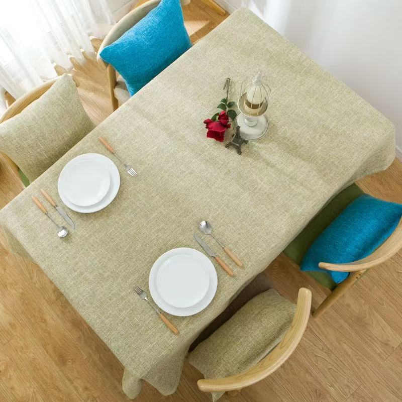 Rectangle Tablecloth Linen Textured Waterproof & Stain Resistant Table Cloth Wrinkle Free Decorative Fabric Farmhouse Table Cover