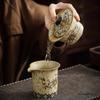 Chinese Retro Handmade Ceramic Gaiwan Hand-painted Flowers Pattern Teacup Household Travel Tea Bowl Portable Teaware Accessories