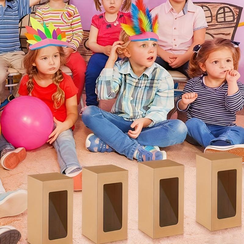 30-Pack Yellow Kraft Paper Gift Boxes for 10oz 20oz 30oz Flat Bottom Tumblers Window Flat Bottom Glass Jars Gift Packaging Boxes