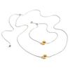 Delicate Stainless Steel Adjustable Necklace and Bracelet Set for Unisex with Round Sphere Pendant Luxurious Jewelry