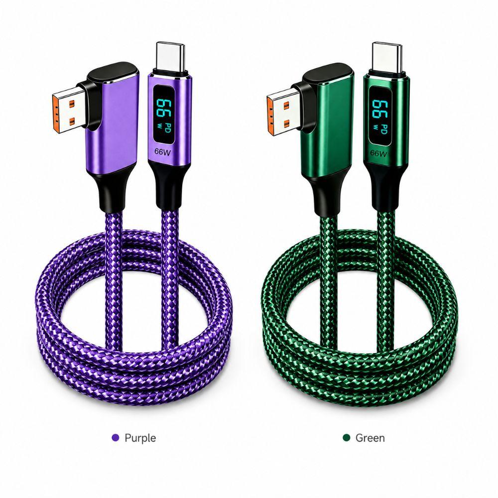 66W Fast Charging Right Angle Charging Cord Right Angle Digital Display Cable Laptop Charging