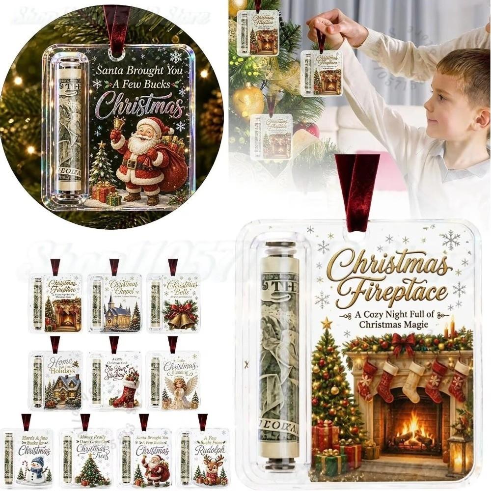 Hanging Style Cash Gift Box Acrylic Treat Holder Ornament Money Holder Ornament for Mantel Display