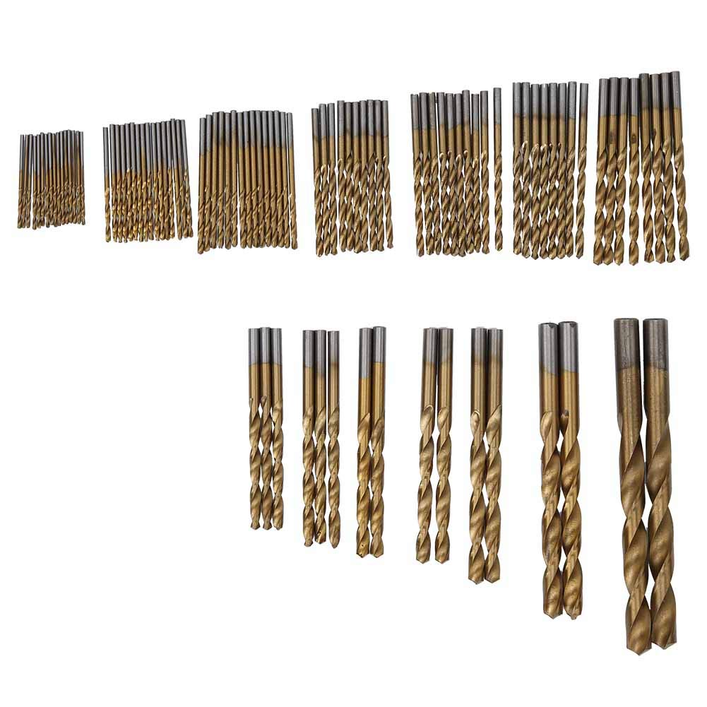 99PCS/Set Twist Drill High Speed Steel Titanium-plated Twist Drill Steel Plate Drill Mixed Drill Plastic Boxes