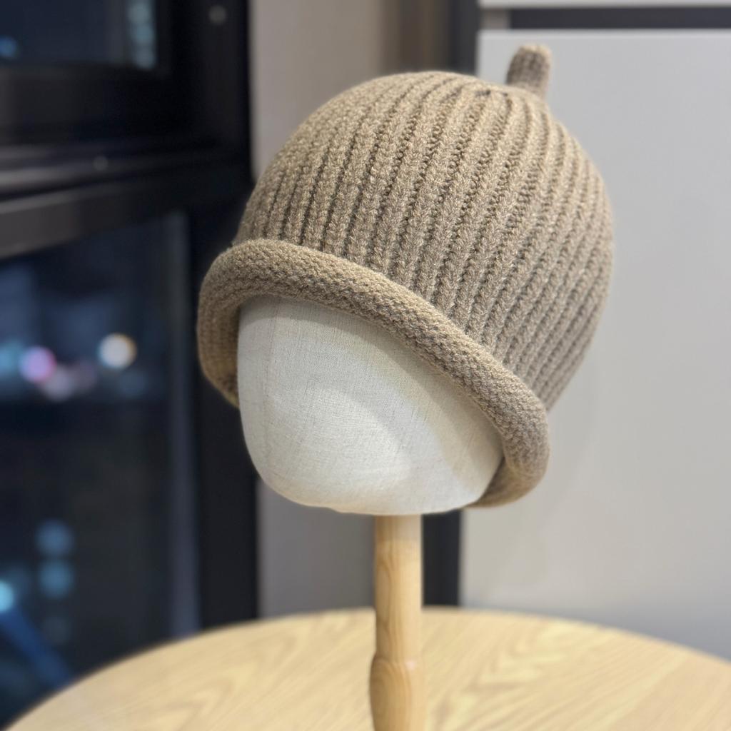 Korean Style Autumn and Winter Handmade Face Showing Small Basin Hat Cycling Ear Protection Cold Proof Woven Bucket Hat