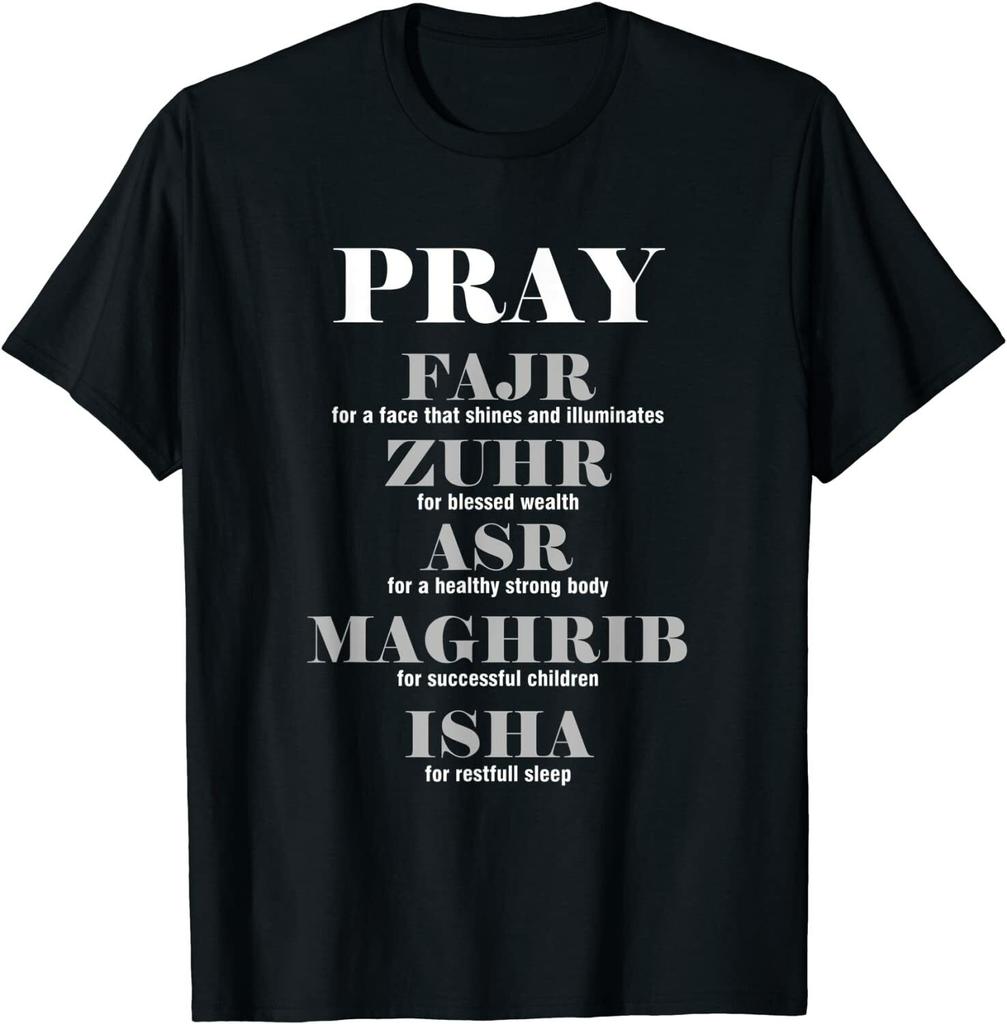 Muslim Moslem Prayer Allah Pray Fajr Zuhr Asr Summer Soft Polyester T