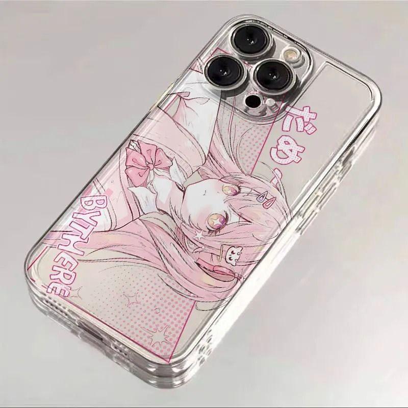 

Pink Manga Anime Girl Design Phone Case for iPhone 17 16 15 14 13 12 11 16E Series Pro Max Plus Double Layer Protection iphone 15 ProMax