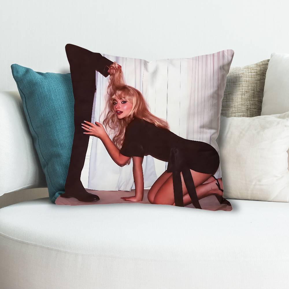 SSabrina CCarpenter Friend Anime Celebrity Merchandise AllMatch Printed Pillow Case Sofa Car Office Room Decoration Protector