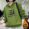 Women's Fleece-Lined Thickened Hooded Sweatshirt: Loose Fit, Slimming, Autumn/Winter Korean Style.