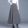 Automne Hiver Femmes Jupes Carreaux Vintage Femmes Taille Haute Chaud A-Line Jupe Plissée Bureau Élégant Jupe Maxi Femme