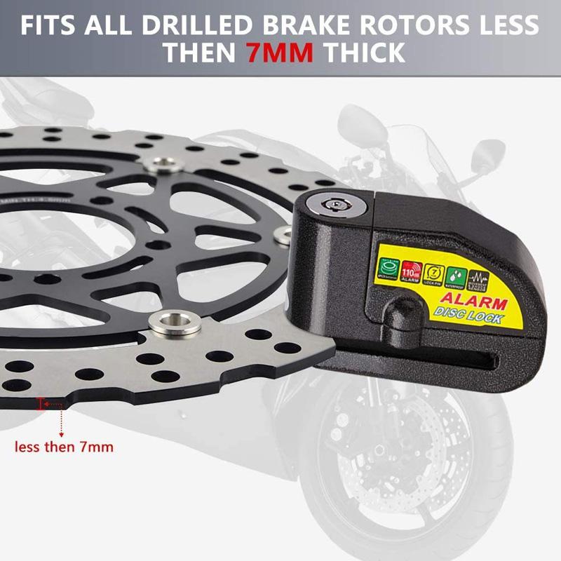 Universal Motorcycle Bike Alarm Disc Brake Lock Motorcycle Anti-Theft Security Wheel Disc Lock Waterproof 110dB Alarm Sound
