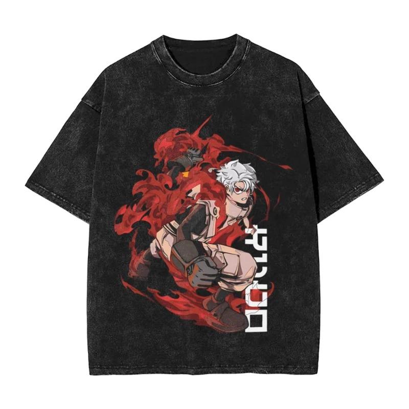 Gachiakuta Gewaschenes T-Shirt Unisex Oversized YK Kurzarm Lässig Baumwolle T-Shirt Strand O-Ausschnitt Locker Unisex Damen Kleidung Oberteil Tee