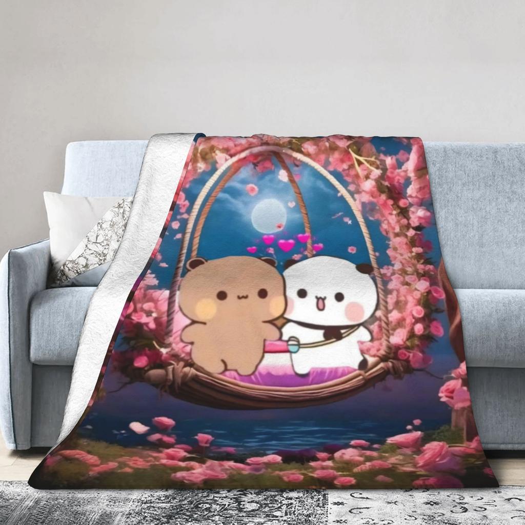 Bubu & Dudu Heart Love Plush Blankets Kids Adult Flannel Throw Blanket For Outdoor Super Soft Customized Quality Bedspread Gift