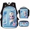 Zaino Scolastico Principessa Set da 3 Pezzi Grande Capacità Impermeabile Borsa a Spalla Astuccio Borsa a Tracolla per Bambini