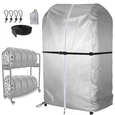 Funda para Neumáticos, Funda para Neumáticos, Exterior, Impermeable, Funda para Estante de Neumáticos, 420D, Almacenamiento de 8, Neumático