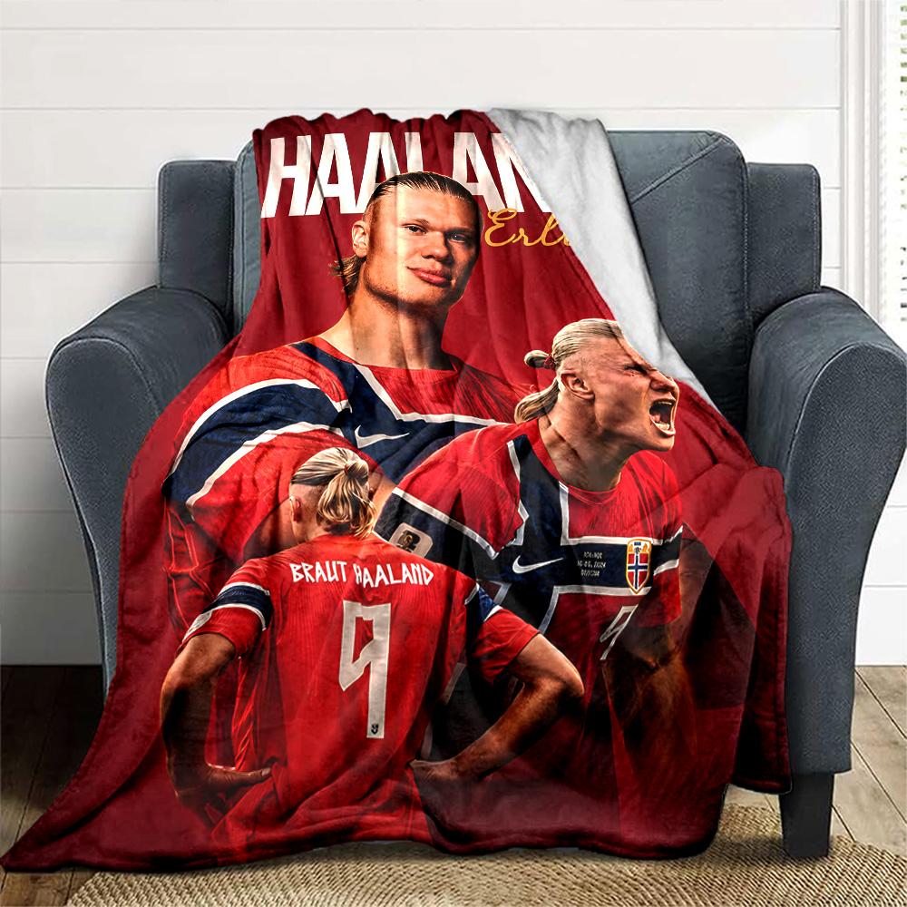 1pc Haaland4 Blanket, Gift, for Men and Women, Soft Blanket, Good for Sofa Bed Couch Travel, Lightweight Flannel Blanket
