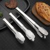 Stainless Steel Food Tongs Non-Slip Grip Bread Serving Tongs Heat-Resistant Rust-Proof Mirror Polished Kitchen Utensils for BBQ Buffet