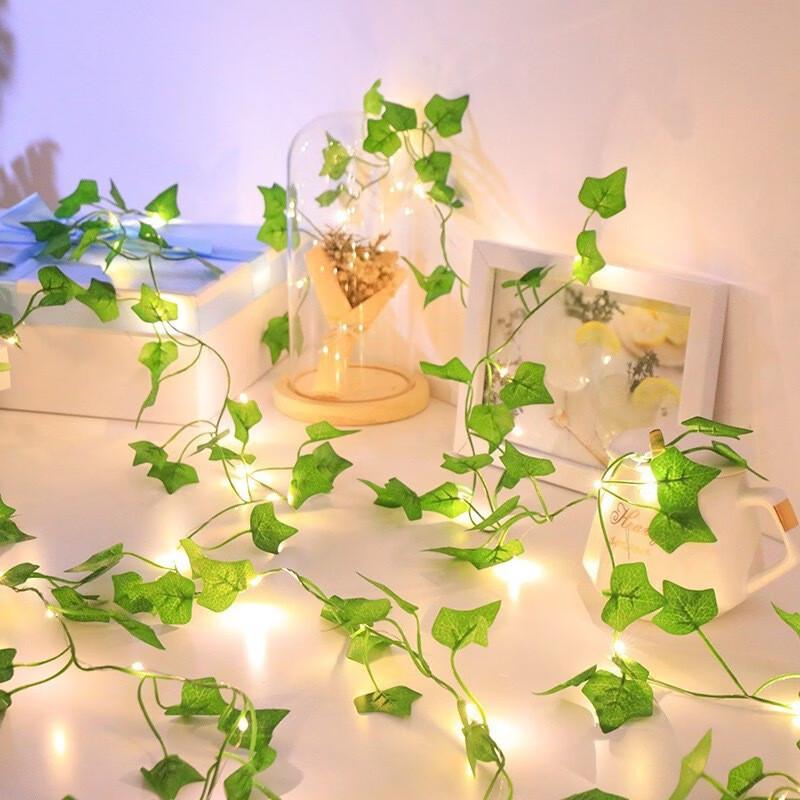Solar-Powered Eucalyptus Vine String Lights