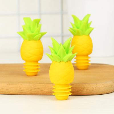 Yousheng Tappo per vino Varietà di stili Design ananas 3D Ciondoli per bicchieri da vino in silicone Facile da usare Tappo per vino a prova di perdite