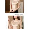 Summer Lace Patchwork Short Sleeved T-shirt for Women, Oversized Satin Versatile Base Shirt, Niche Design Top